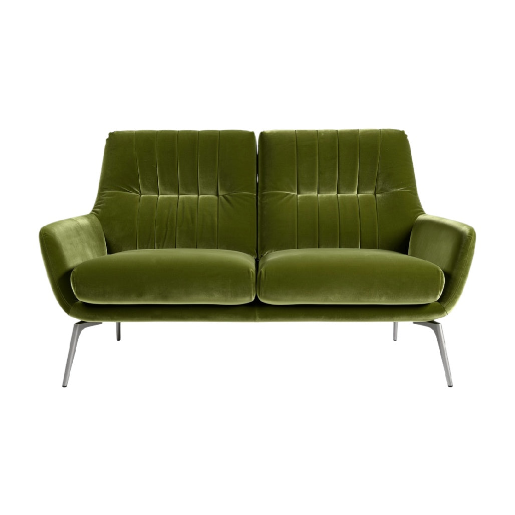 **Sofa podwójny z poliesteru, zielony, miękki i elegancki**